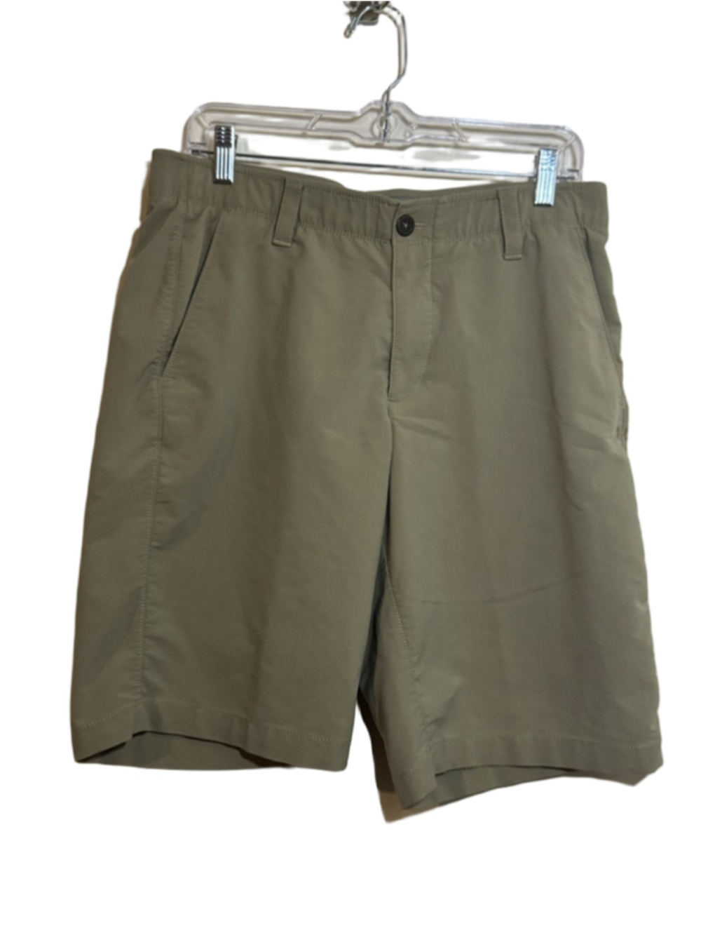 Under Armour Khaki Flat Front Shorts - Size Waist 34